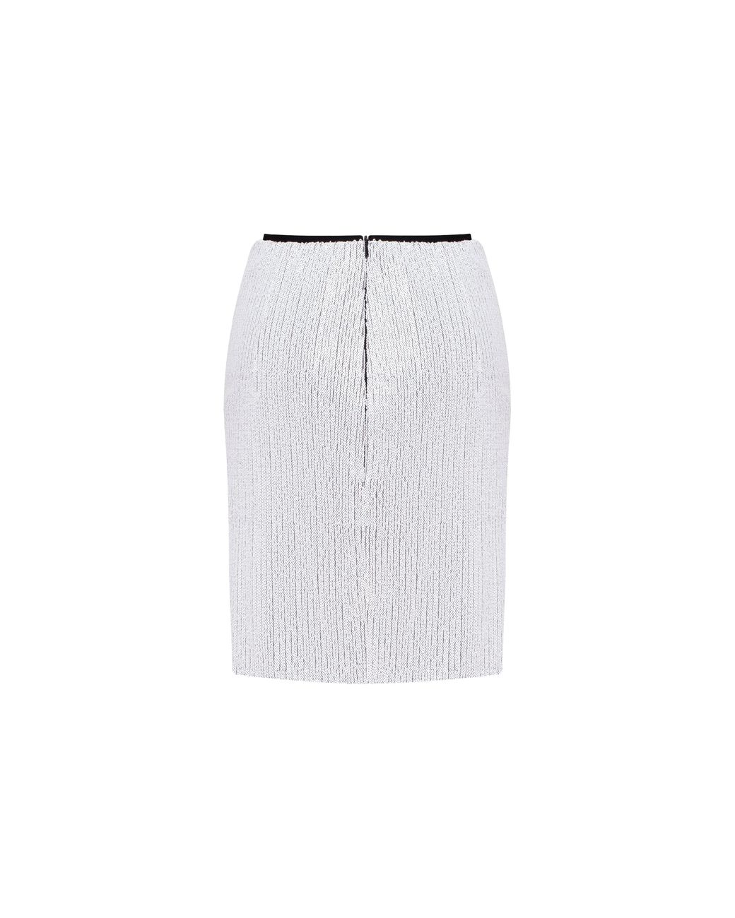 Millà White Sequined Wrapped Mini Skirt, Midnight Walk