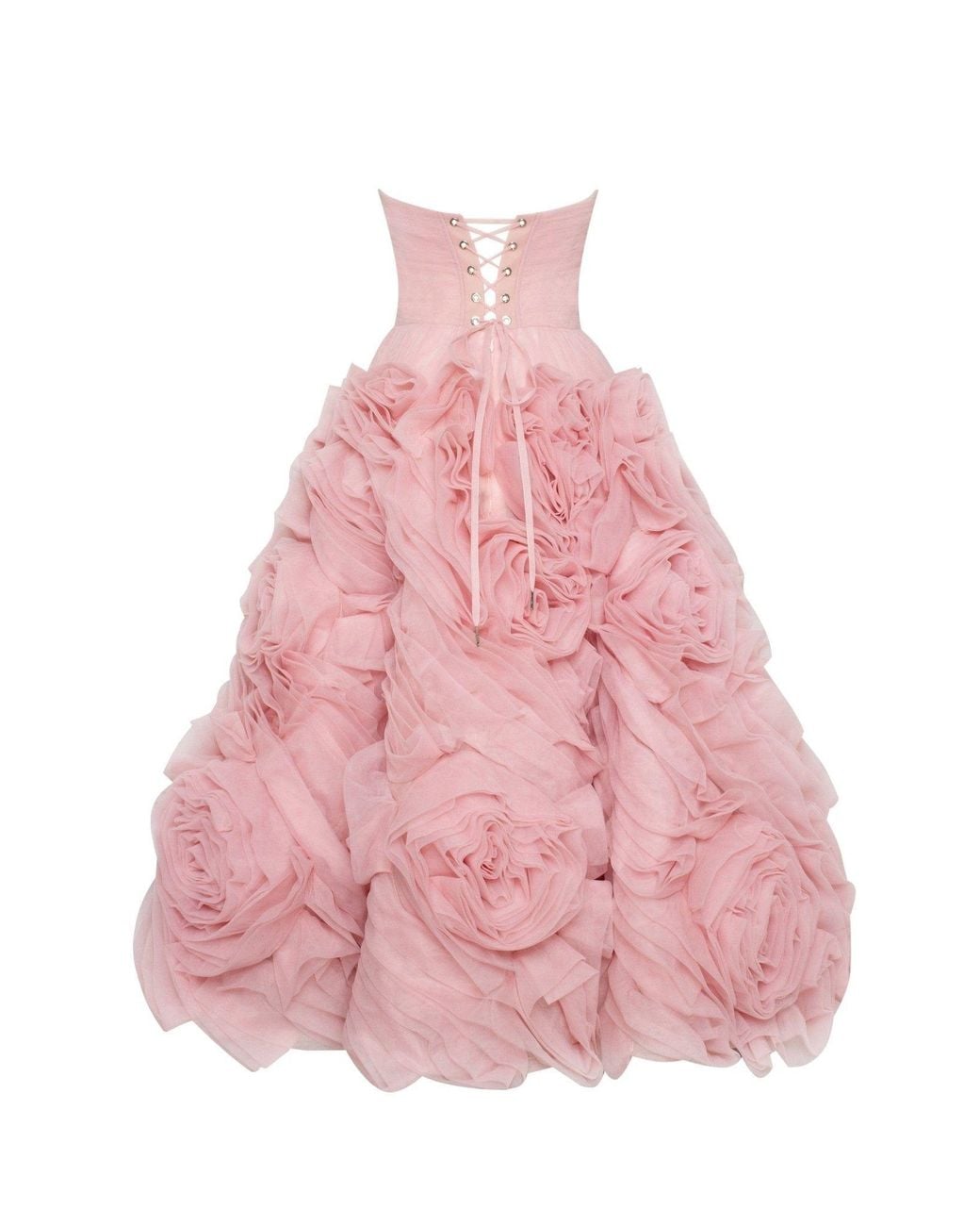 Millà Pink Dramatically Flowered Tulle Dress