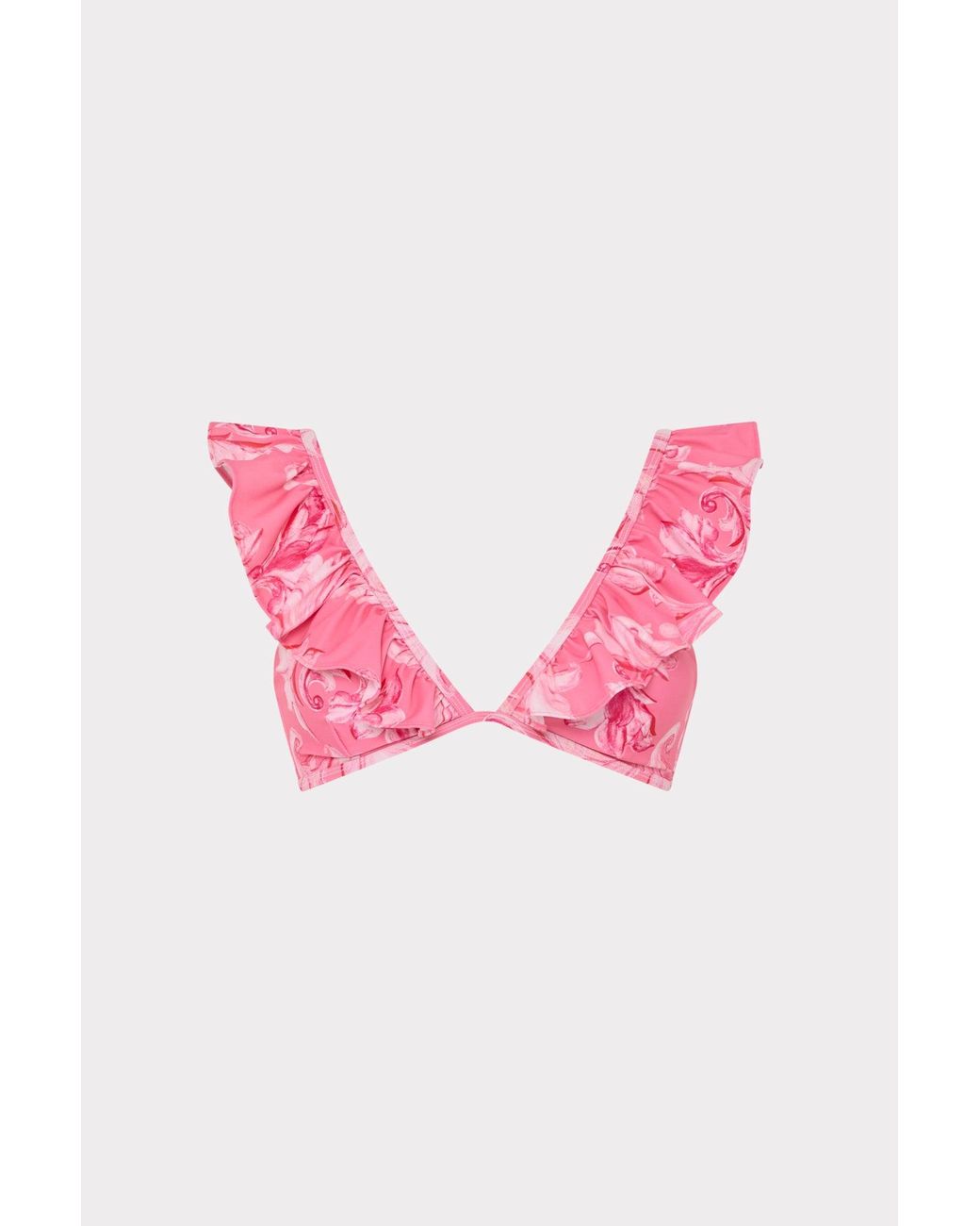 Milly Ruffle MILLY Canopee Ruffle Bikini Top in Pink | Lyst