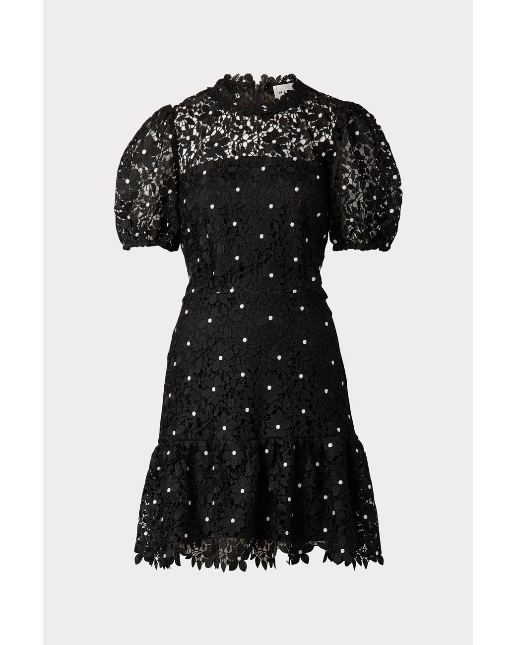 MILLY Yasmin Daisy Lace Dress in Black Lyst