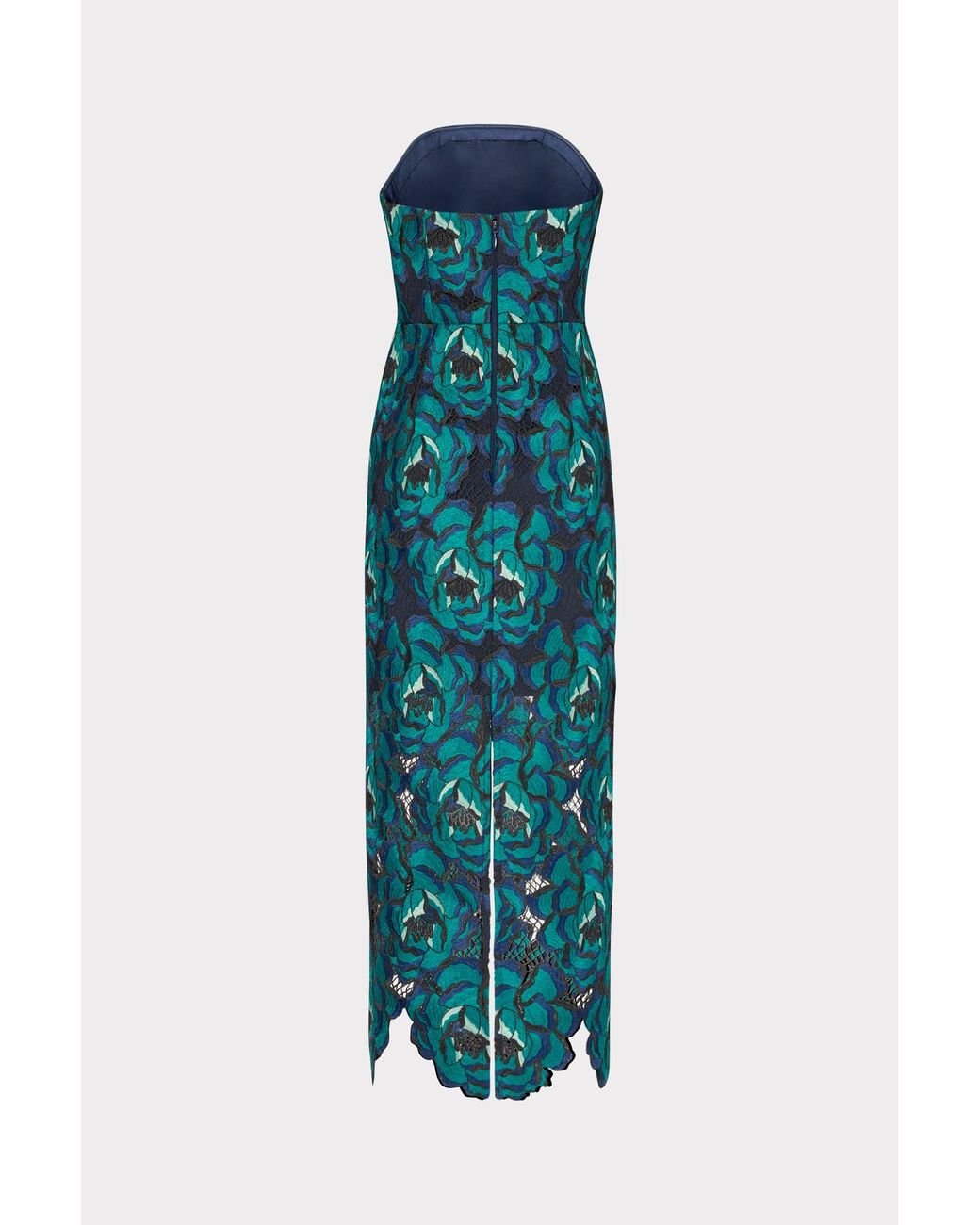 MILLY Kait Blue Bloom Midi Dress