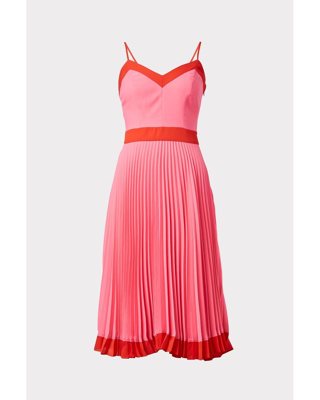 MILLY Jill Pleated Dress in Pink Lyst