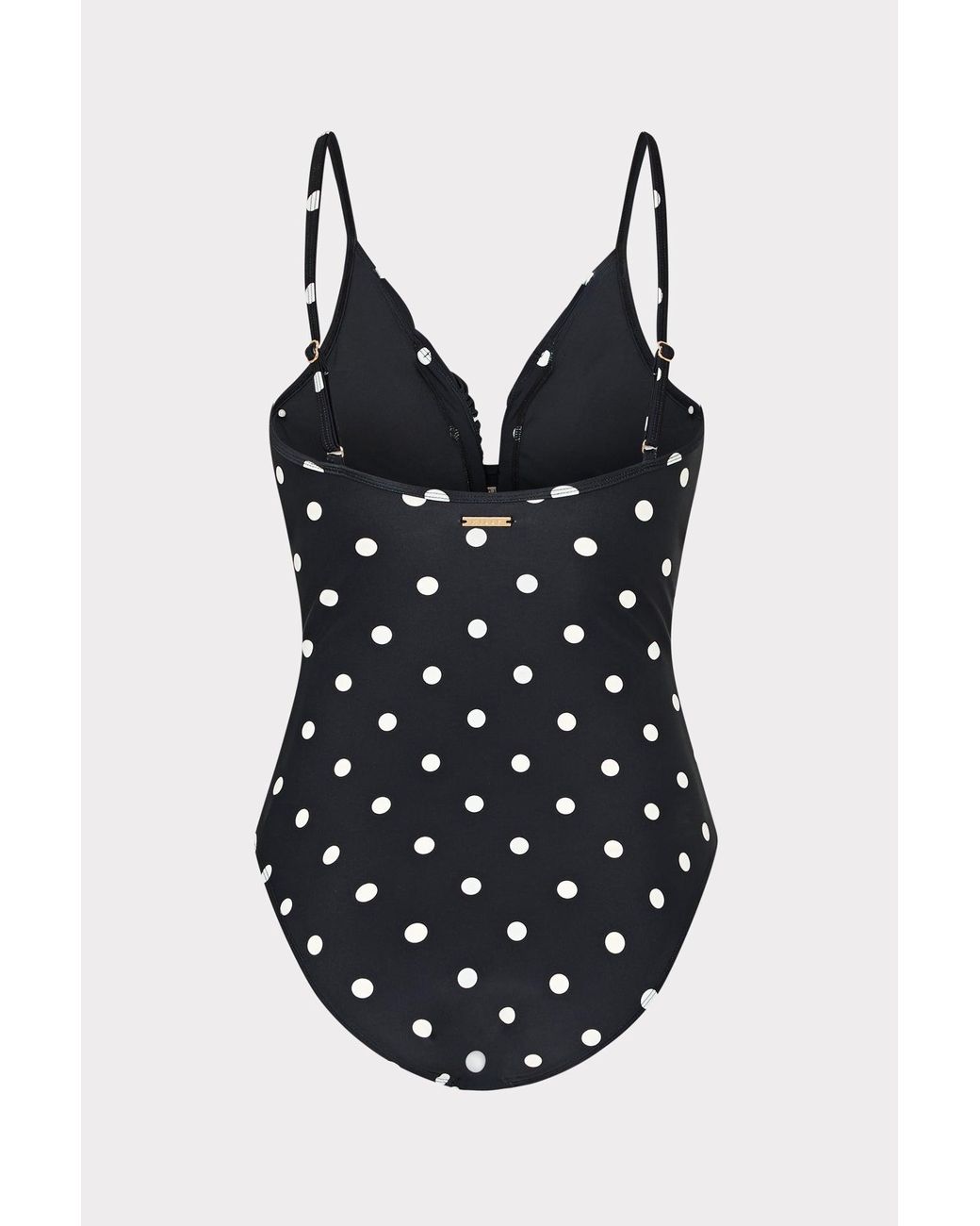 MILLY Black Polka Dot V-wire One Piece