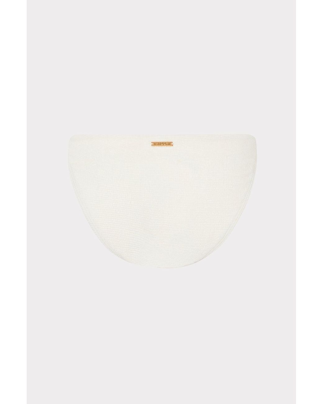 MILLY White Margot Solid Texture Bikini Bottom
