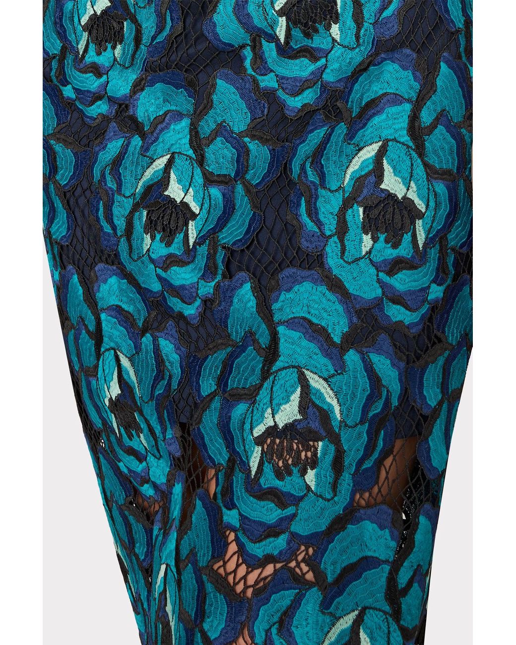 MILLY Kait Blue Bloom Midi Dress