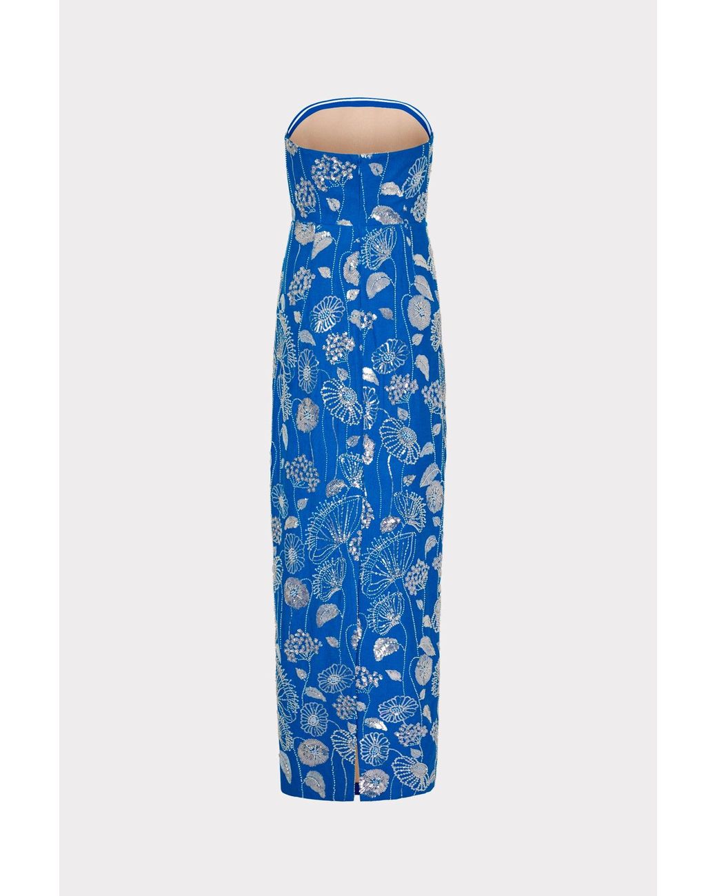 orion sequin embellished linen dress MILLY Orion Sequin Embellished Linen Dress in Blue