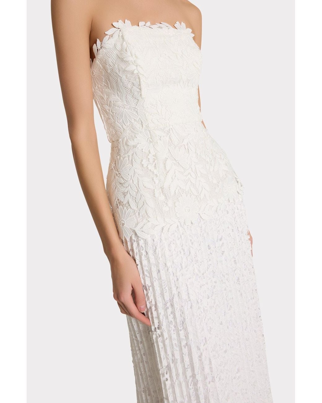 chinese dress ladies Geo Eyelet Knit Combo Midi Dress in Ecru