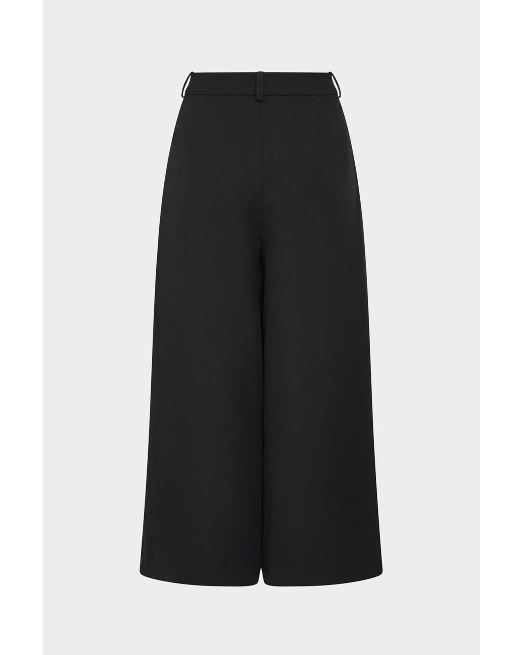MILLY Black Layla Pleated Culottes Pant