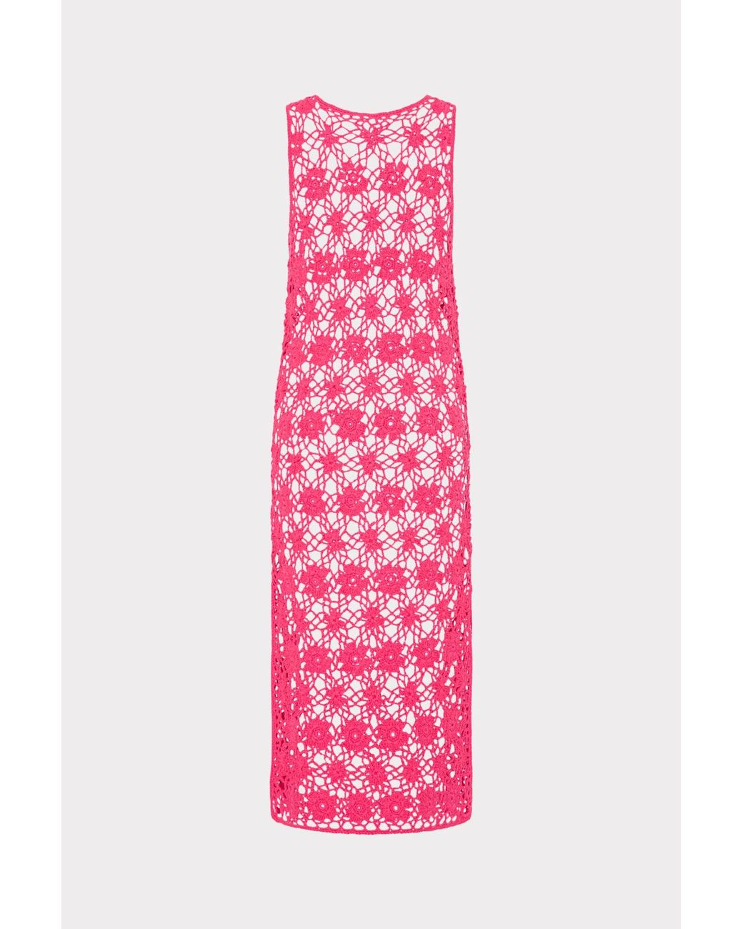 MILLY Crochet Midi Cover-up Dress in Pink | Lyst
