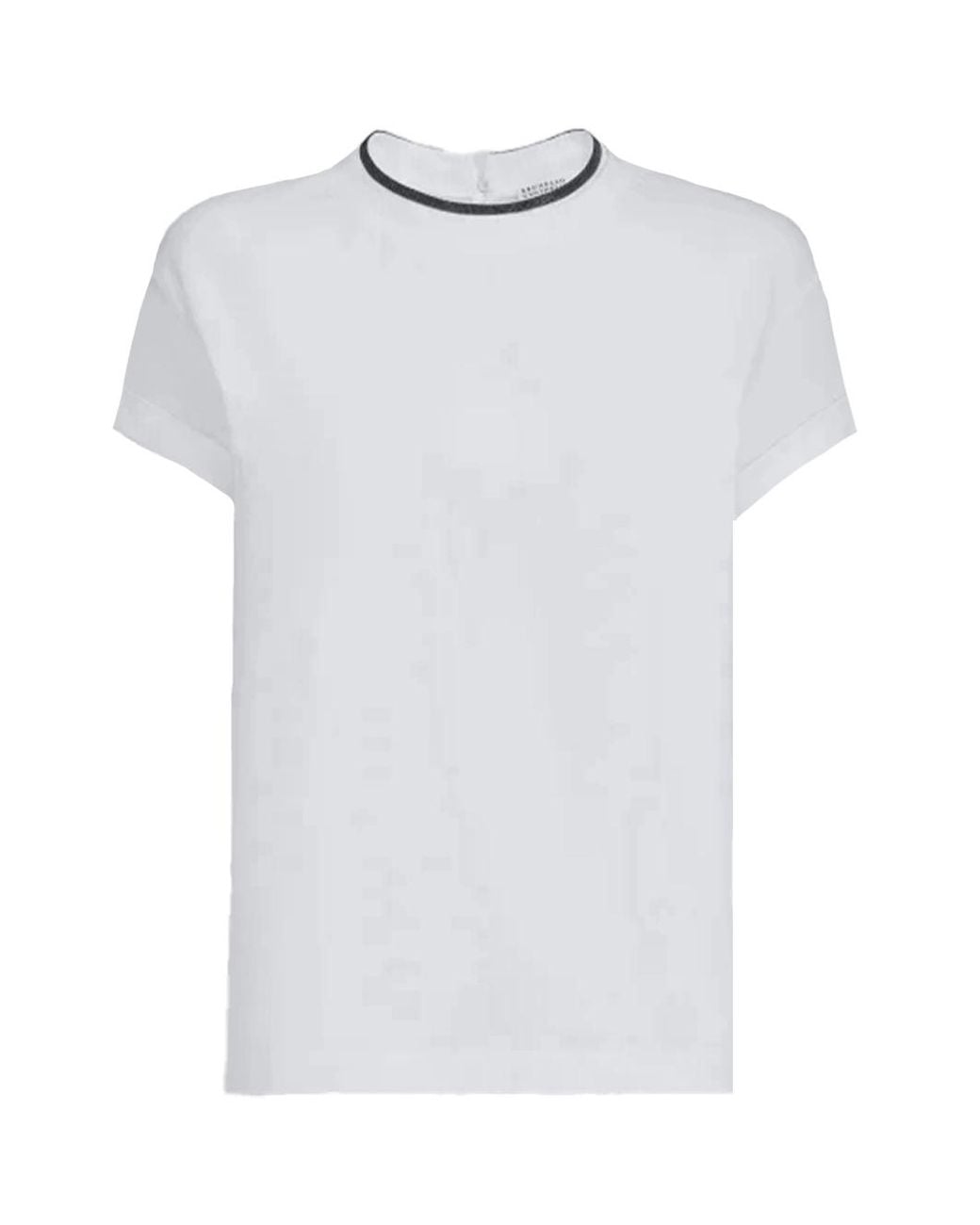 Brunello Cucinelli White Stretch Cotton Jersey T-Shirt L