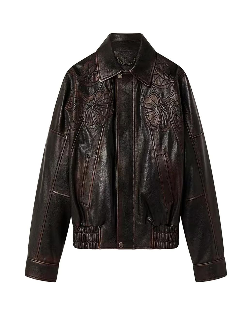 Golden Goose Deluxe Brand Black Jacket Dark Burgundy