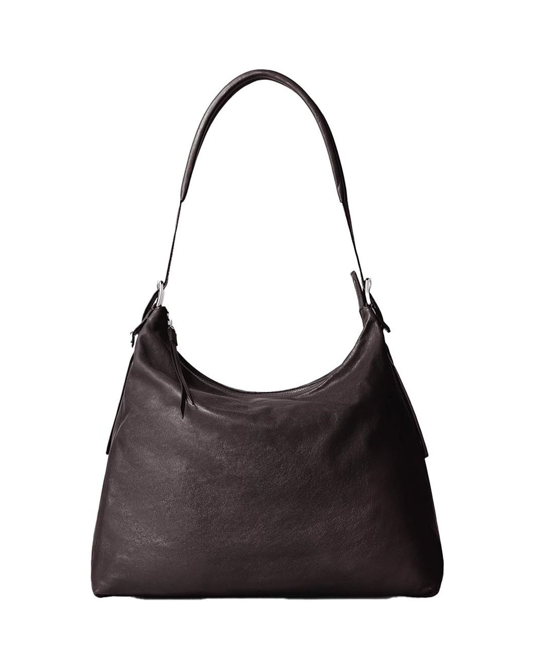 Lemaire Black Belted Hobo Bag Dark Chocolate