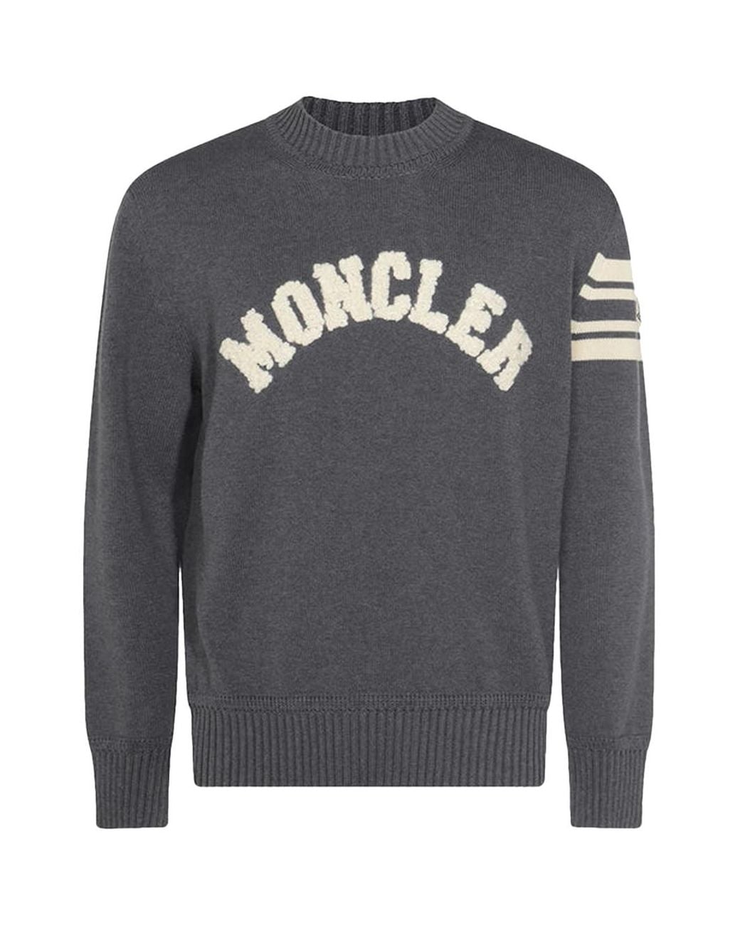 Moncler Gray Logo Jumper for men