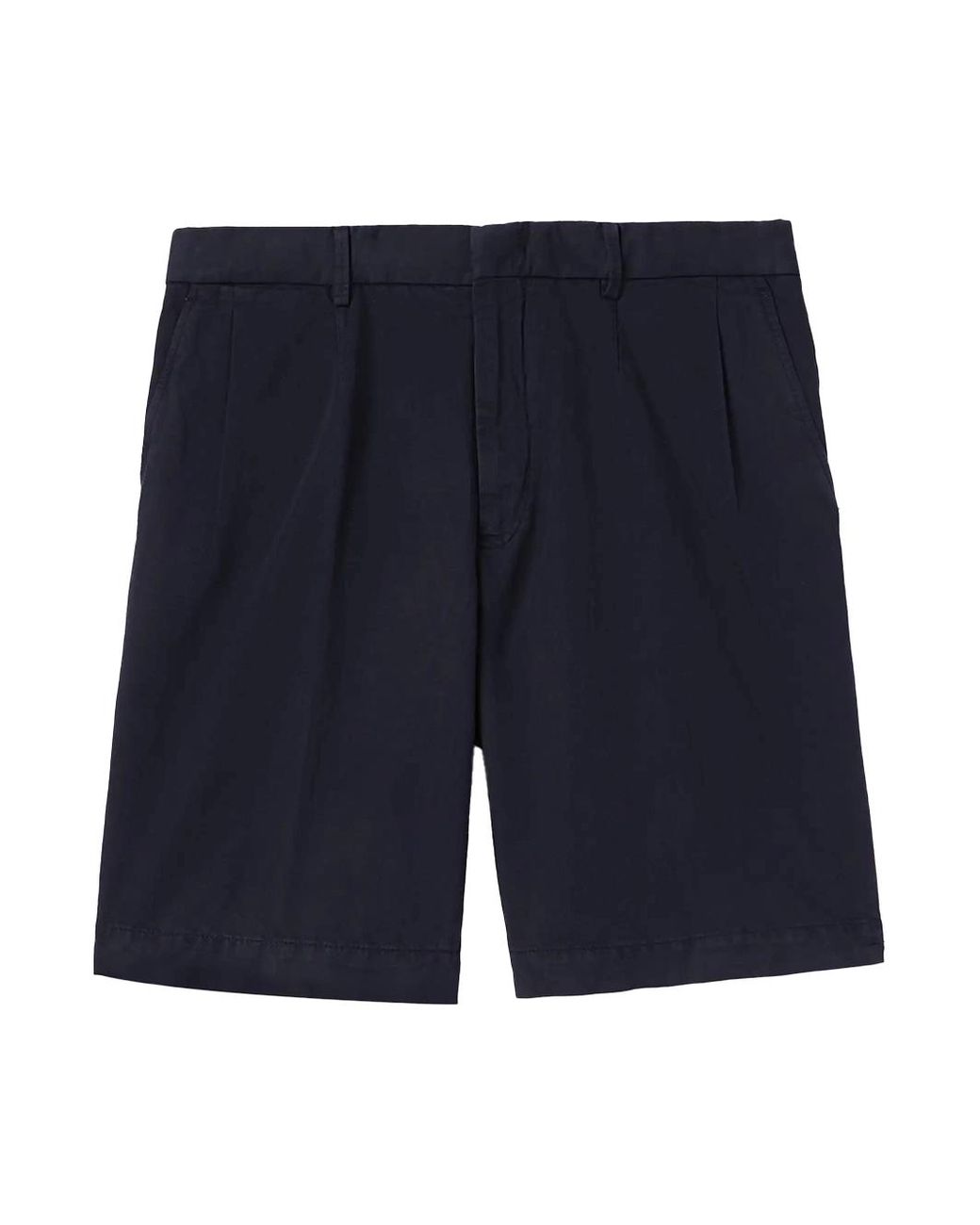 Zegna Blue Straight-Leg Pleated Shorts for men