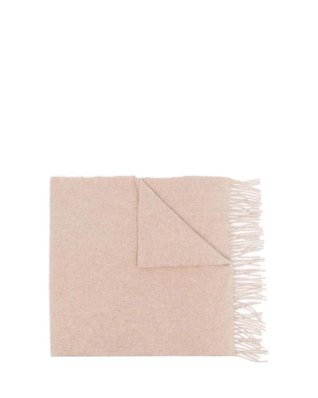 Totême Pink Classic Wool Fringe-Edge Scarf Light
