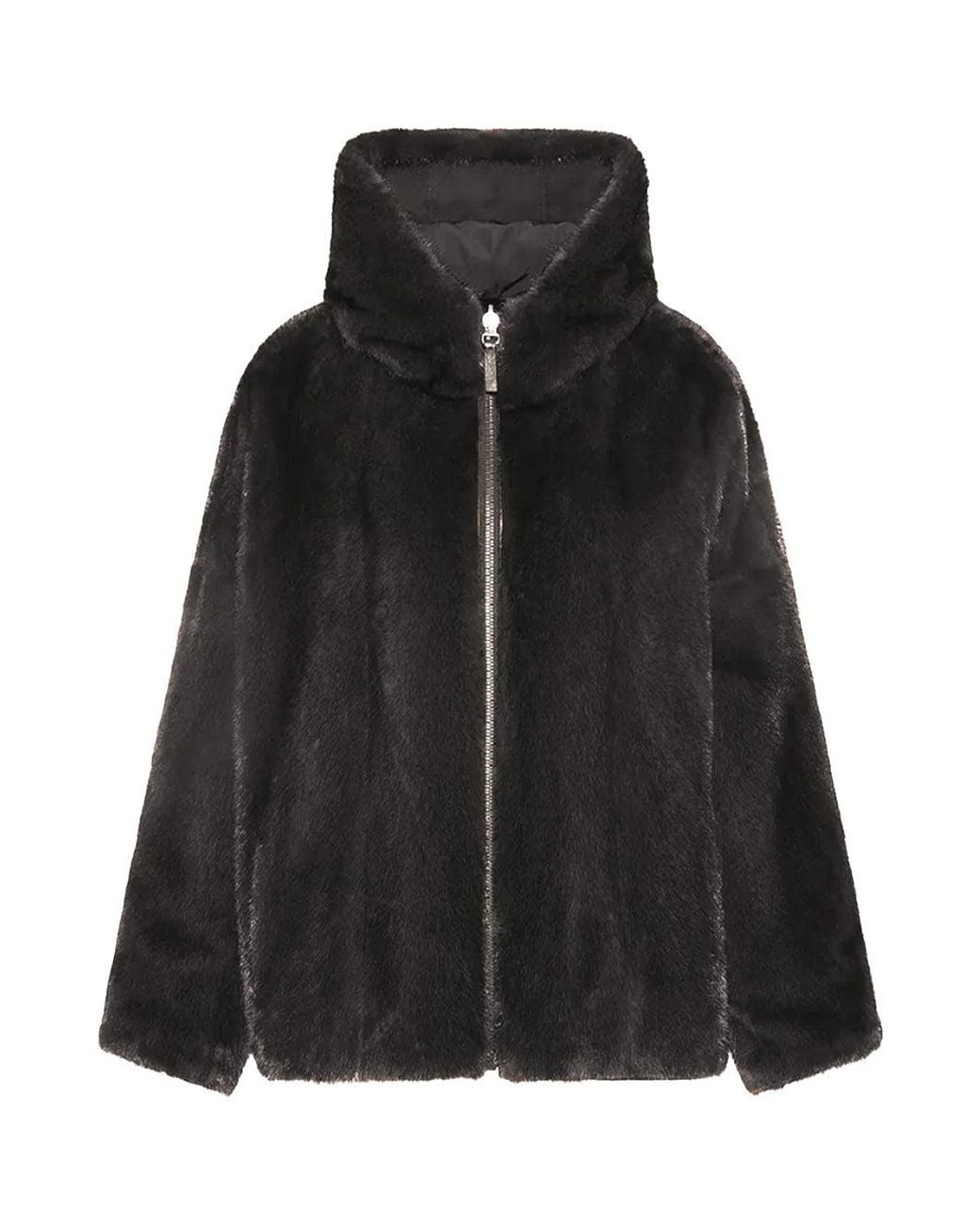 Yves Salomon Black Reversible Parka Mink Mahogany