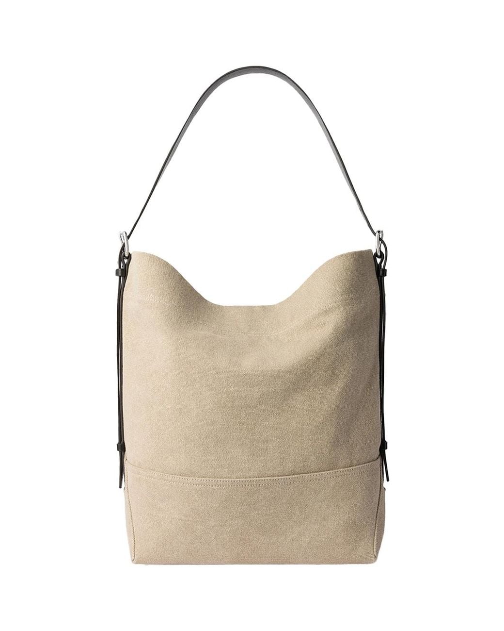 Lemaire Natural Belted Tote Bag Dark Linen