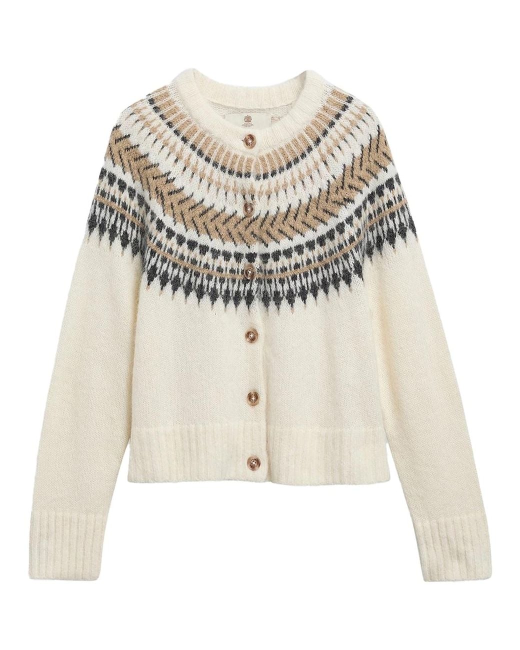 Barbour White Pauline Cardigan Clound Sweater