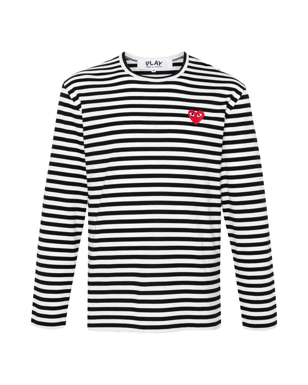 COMME DES GARÇONS PLAY White Striped Heart T-Shirt for men