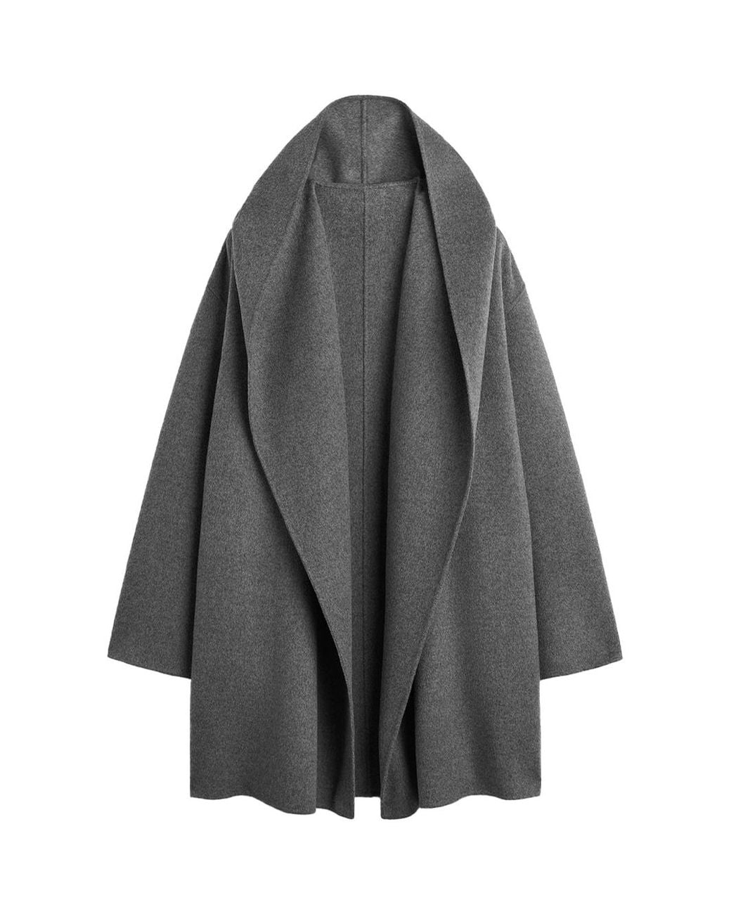 Totême Gray Hoodie Coat Melange
