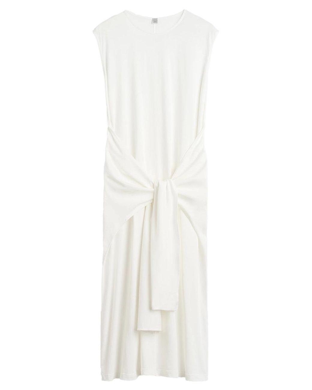 Totême White Tie-Waist Jersey Dress Off