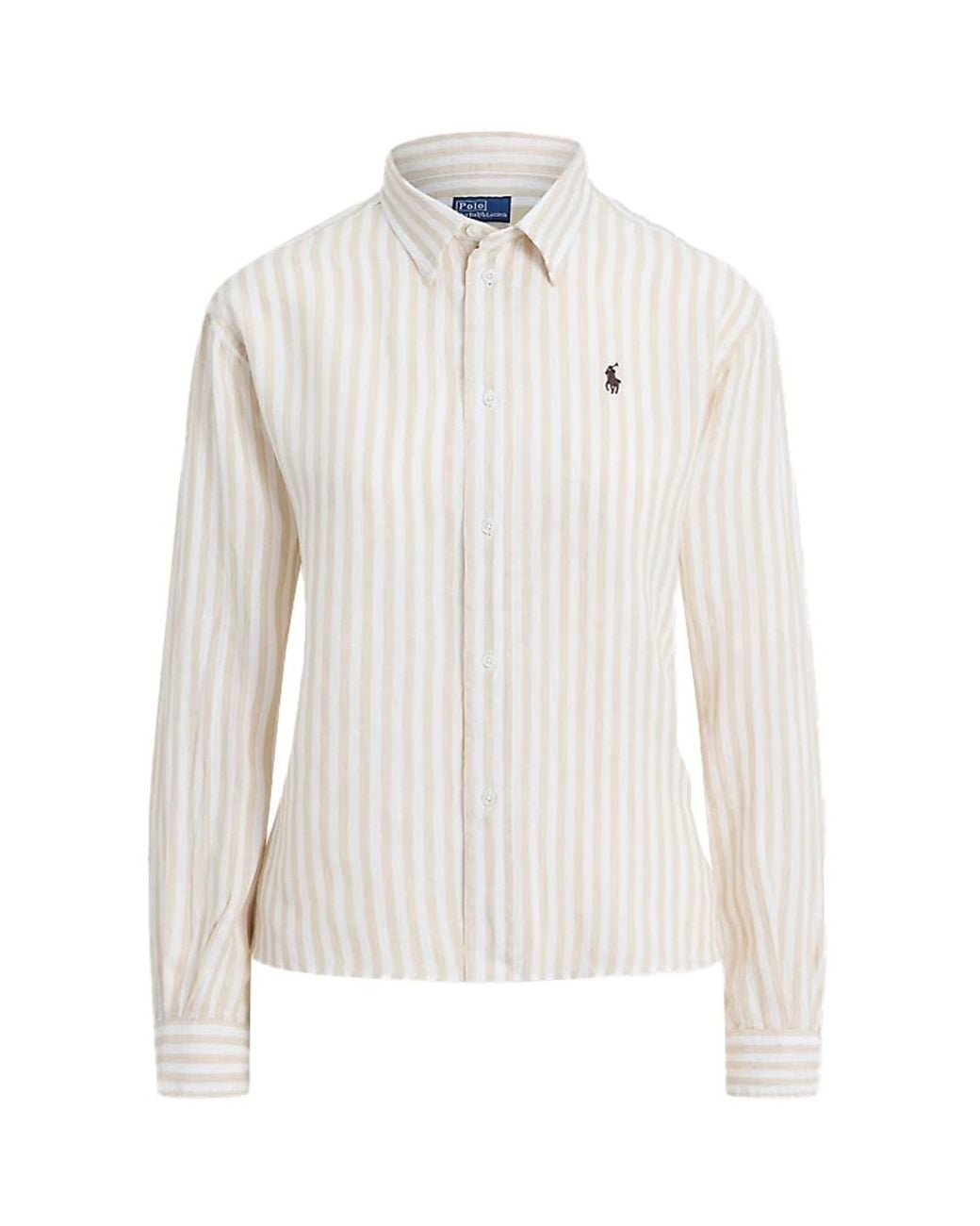 Ralph Lauren White Linen Shirt Tan