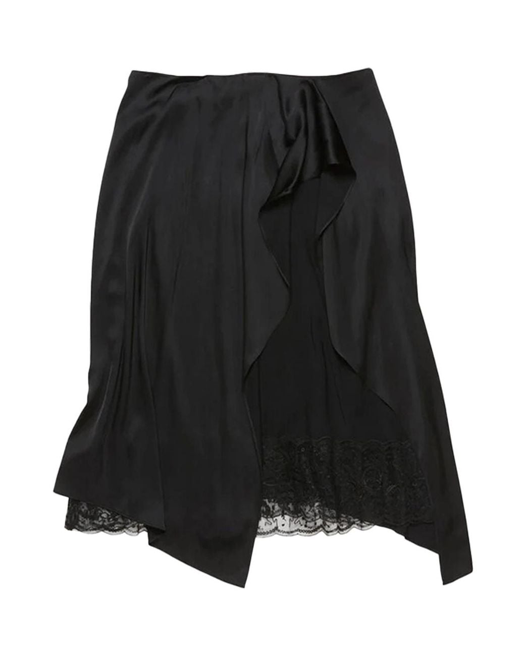 Acne Black Layered Satin Skirt