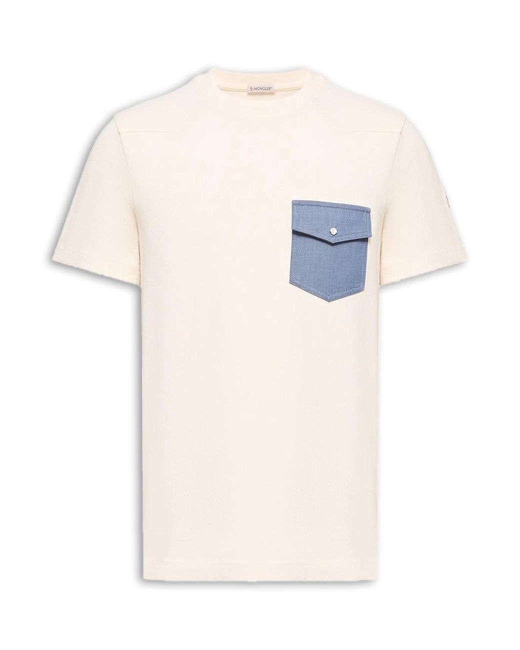 Moncler White Pocket T-Shirt Ivory for men