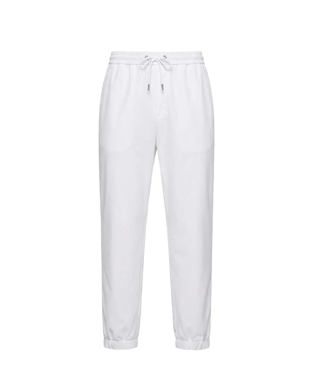 Moncler White Striped Stretch Jogging Pants Ivory for men