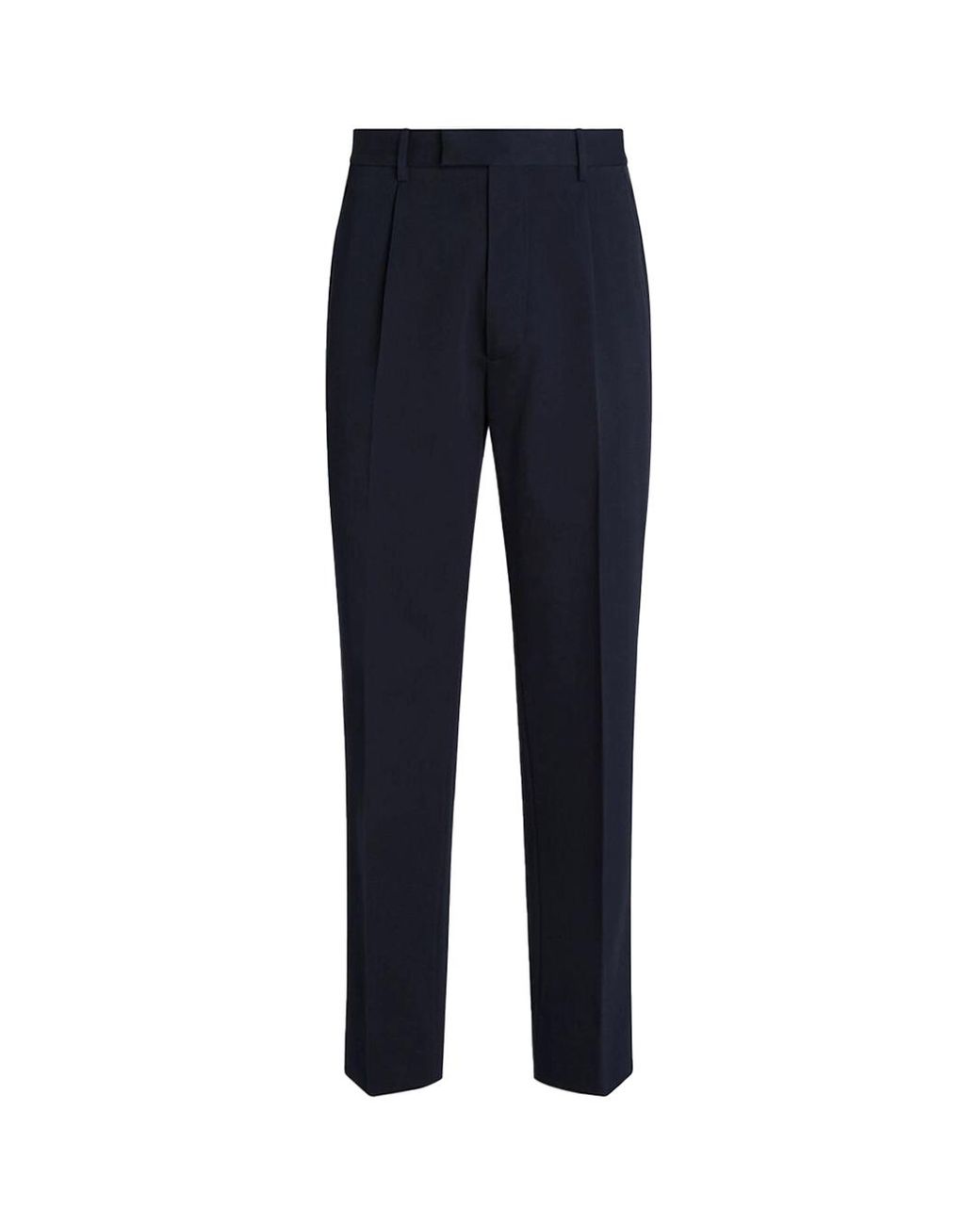 Zegna Blue Cotton And Linen Trousers for men