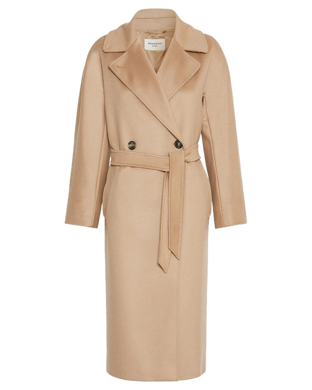 Weekend by Maxmara Natural Double-Breasted Wool Coat Camel