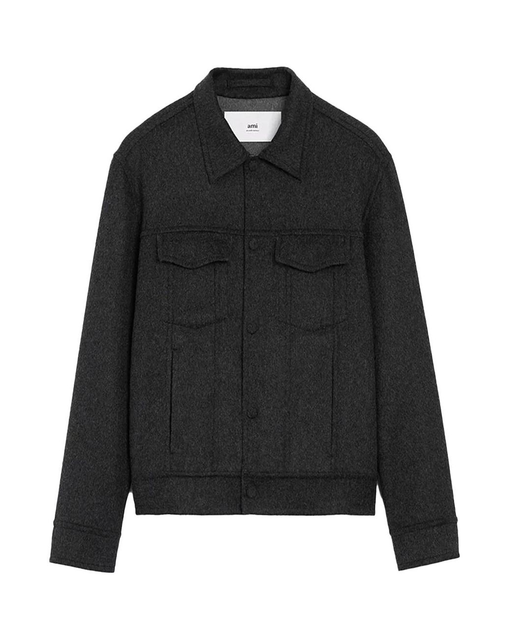 AMI Black Trucker Jacket Anthracite for men