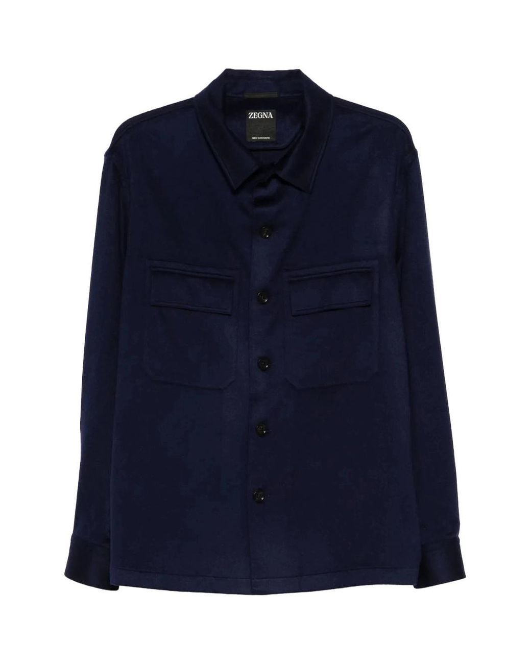 Zegna Blue Oasi Cashmere Alba Overshirt for men