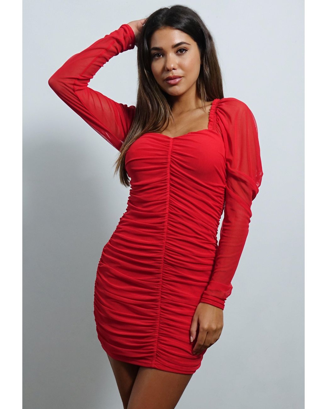 red mesh long sleeve