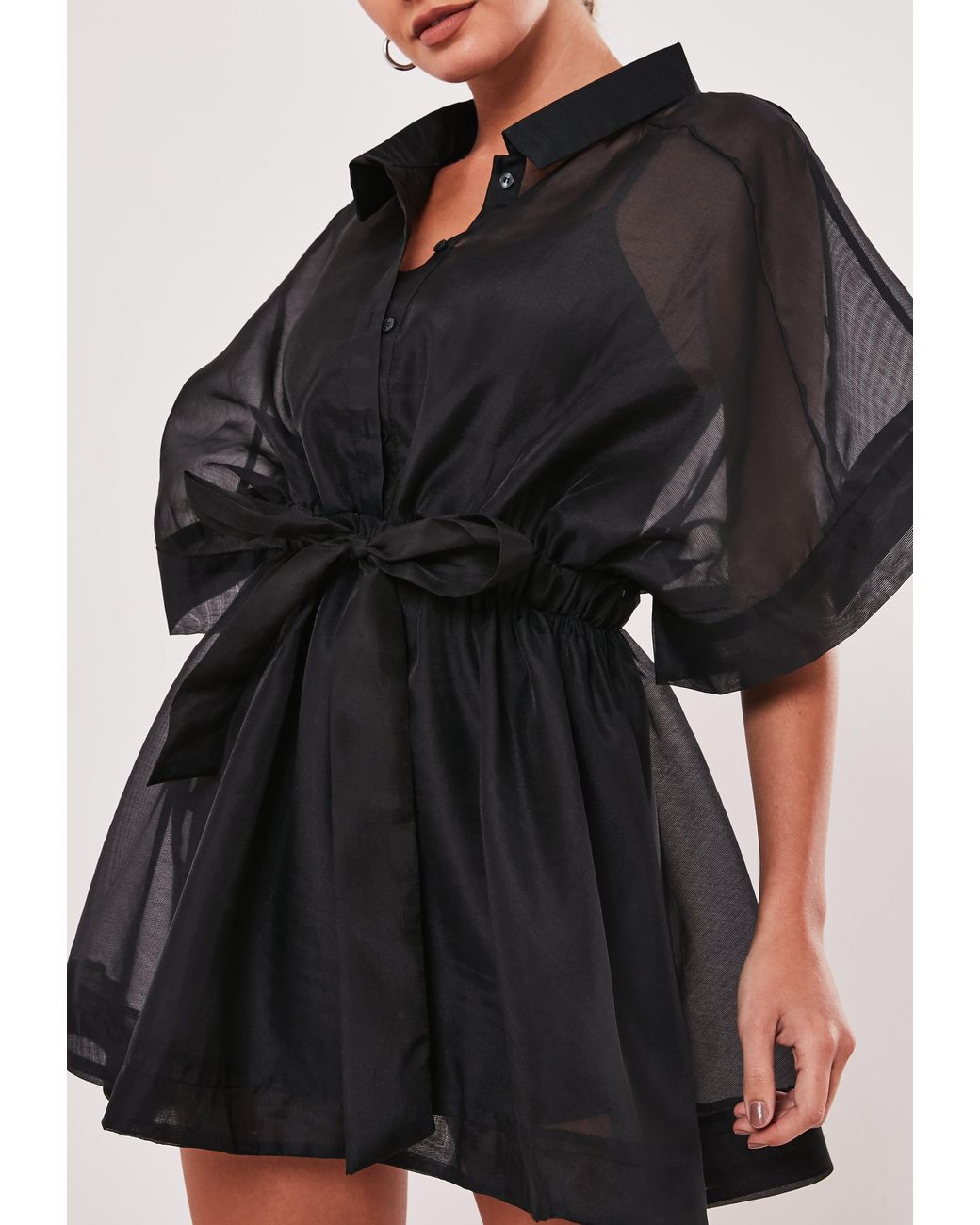 black skater shirt dress