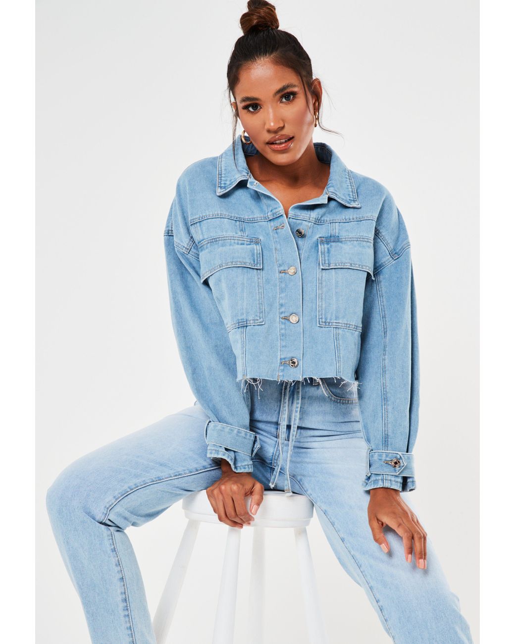 miss selfridge frayed tassel denim jacket
