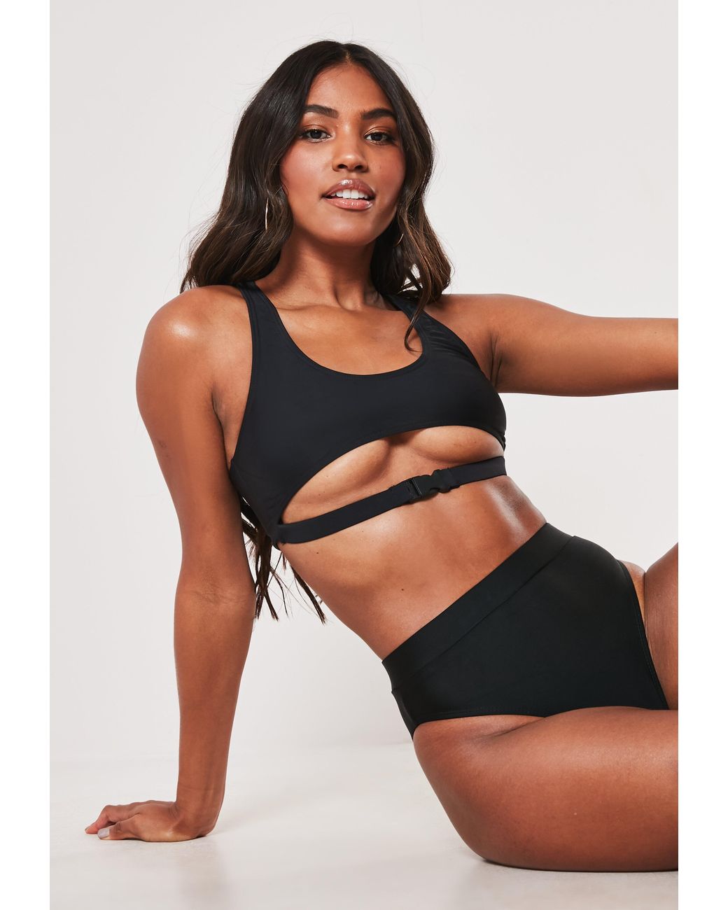 black buckle bikini top