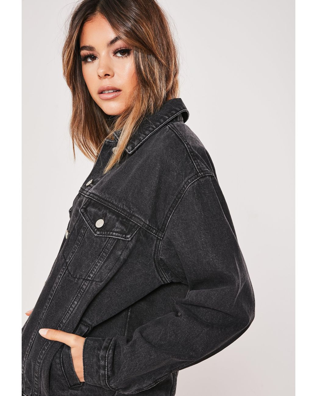black washed oversized denim jacket