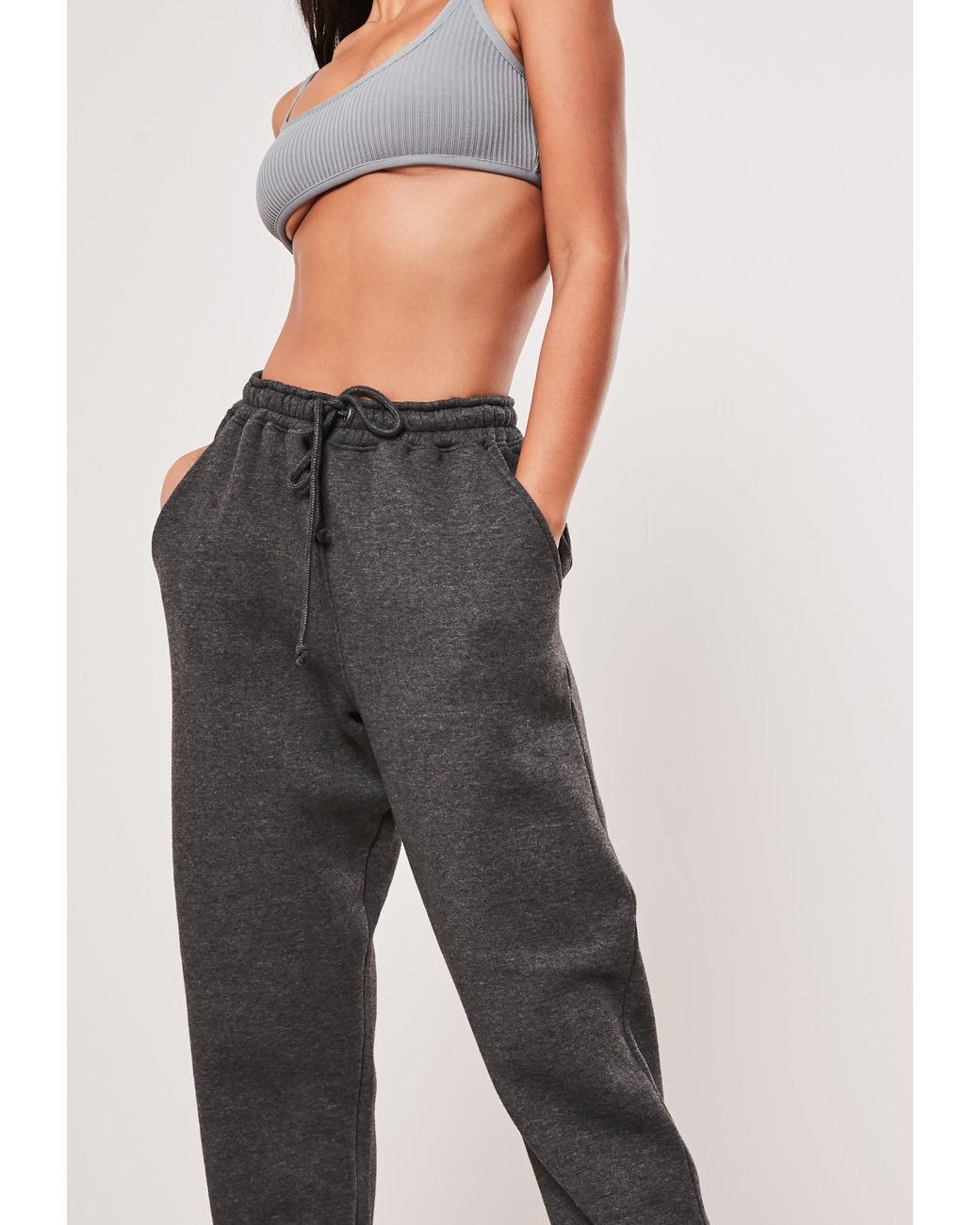 womens petite grey joggers