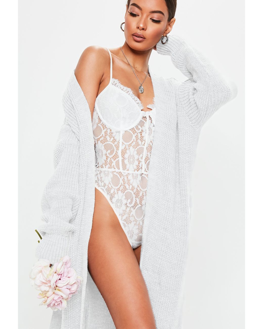 white knit cardigan outfit