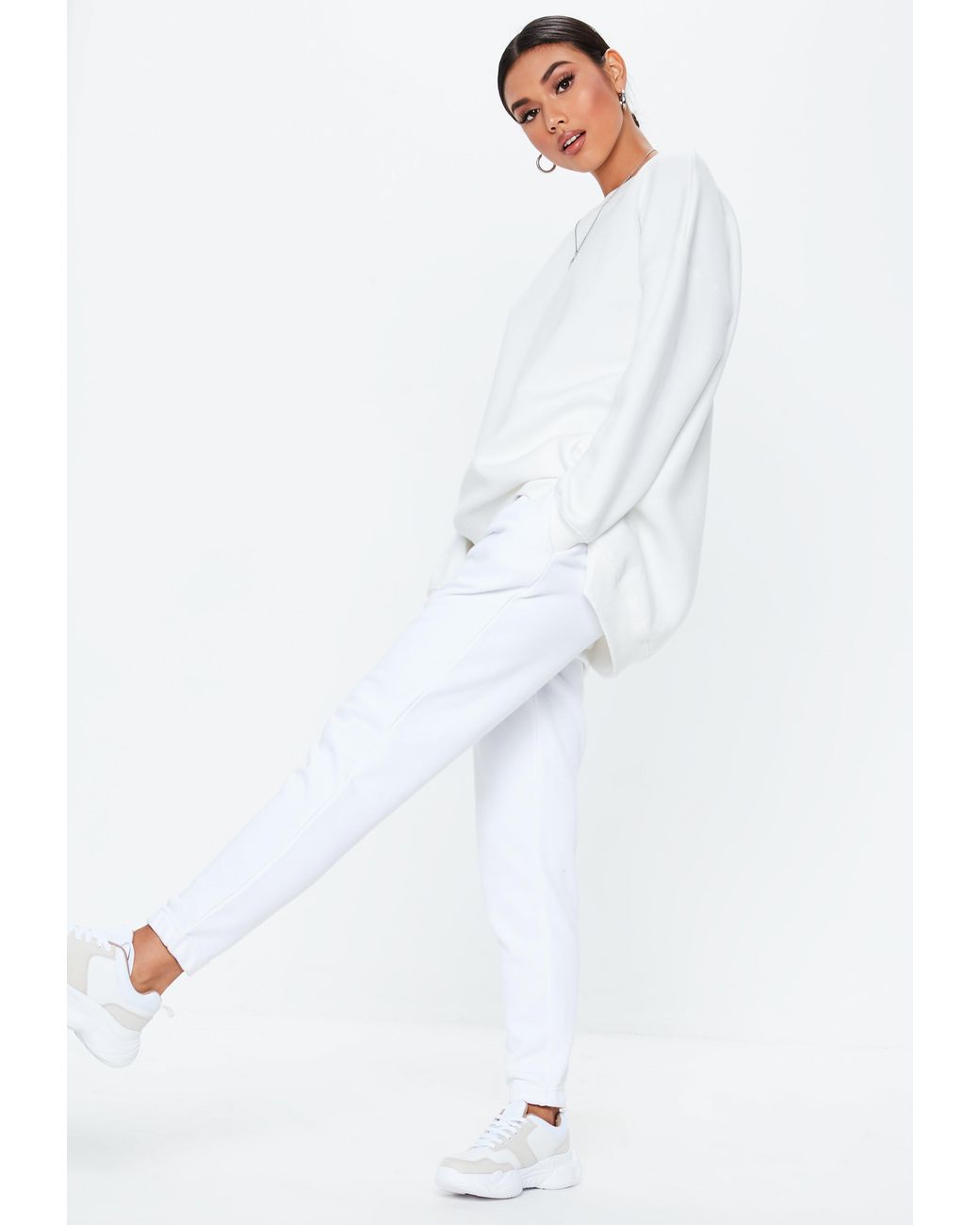 missguided white basic joggers