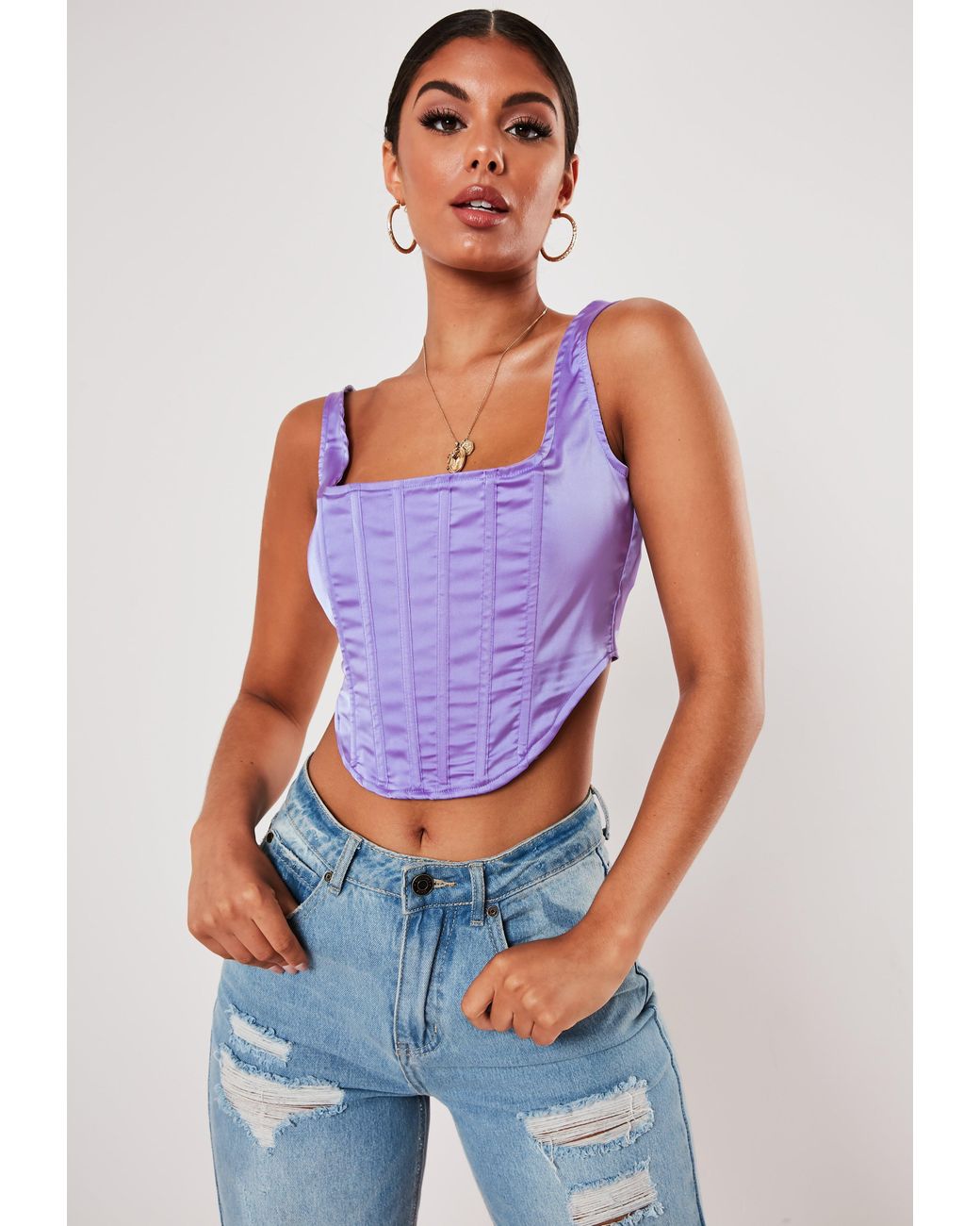 lilac bustier top
