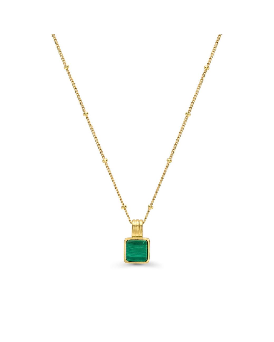 Missoma Lucy Williams Square Malachite Gold Necklace - Save 19% - Lyst