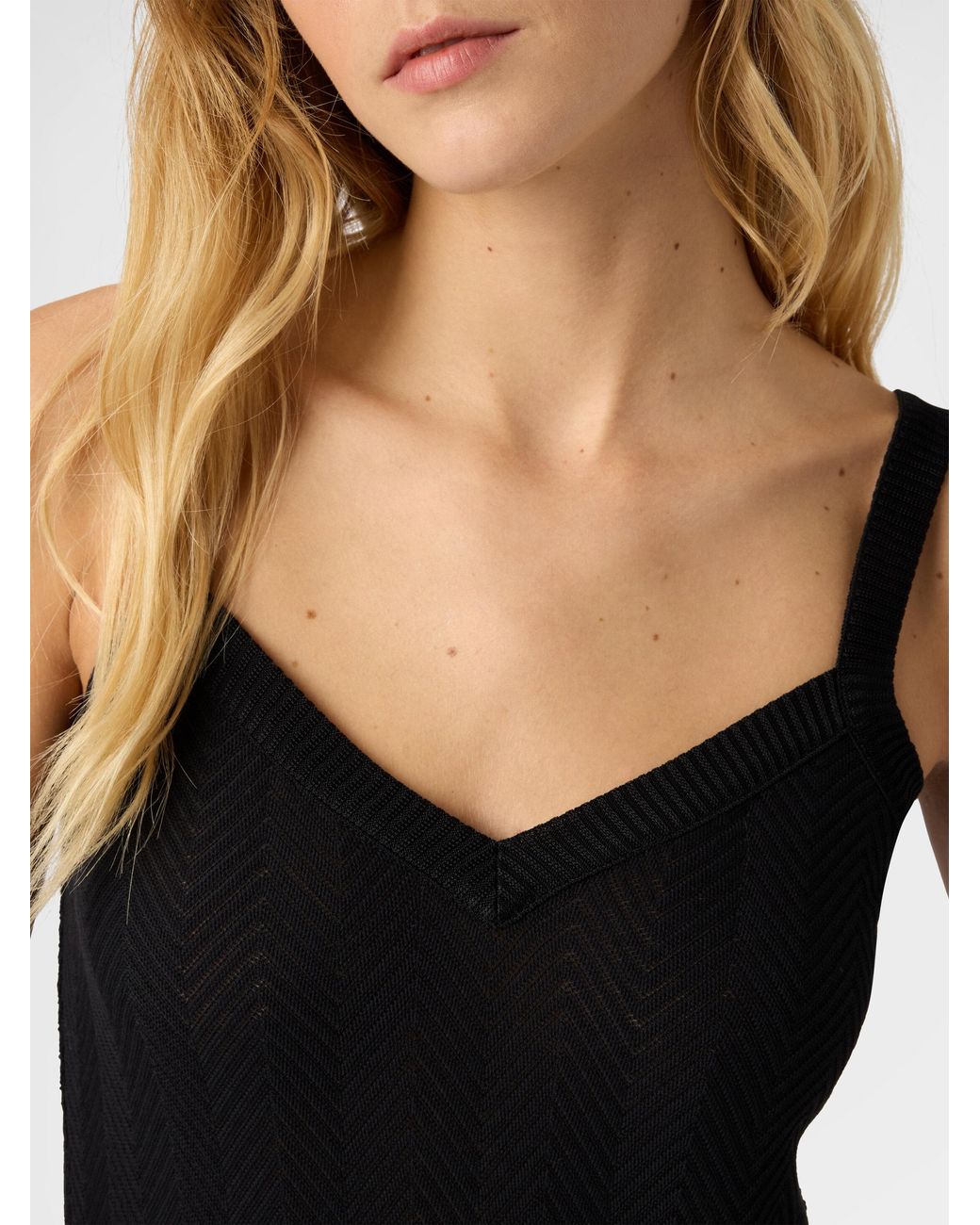 Missoni Black Sleeveless Zigzag Knit Top