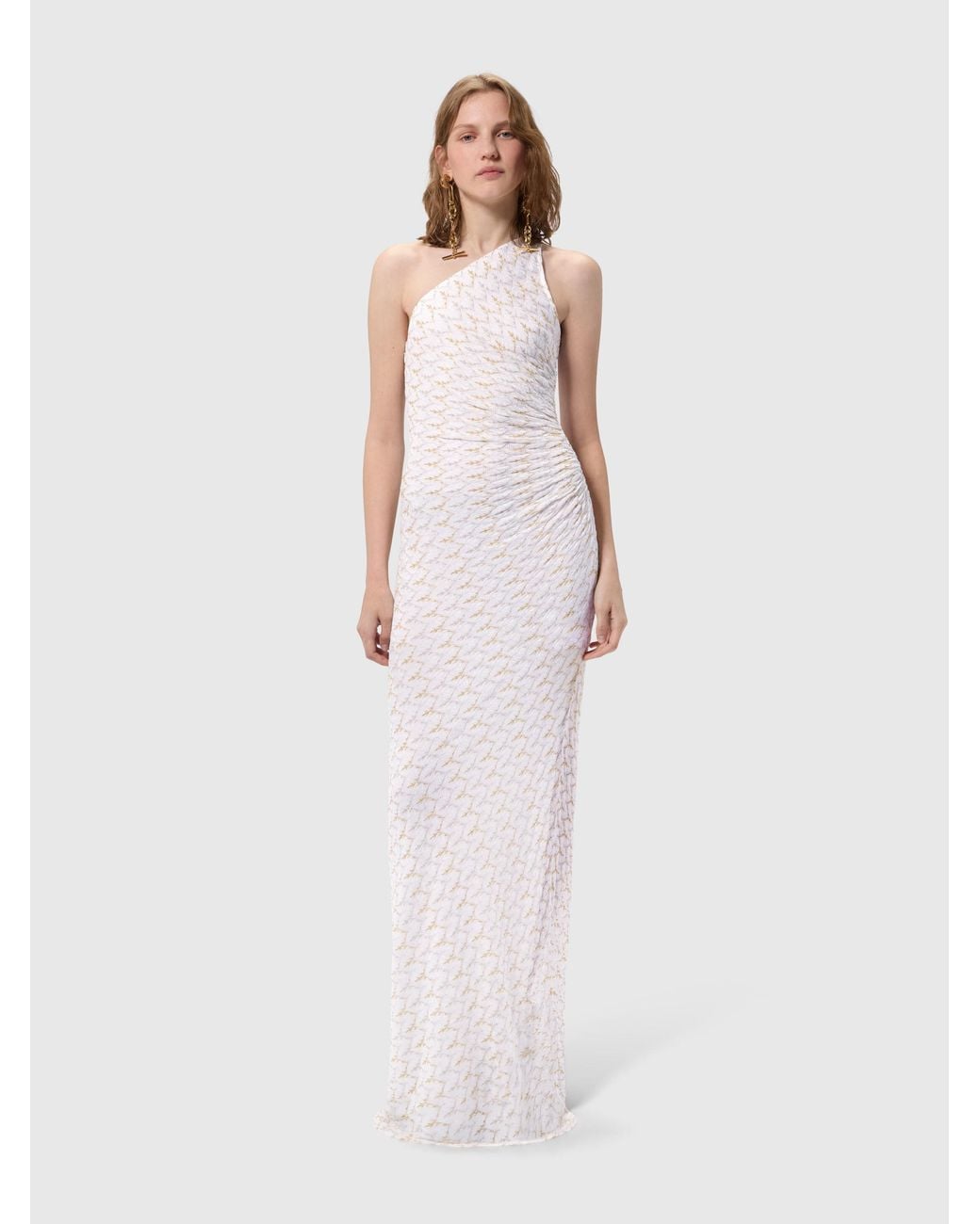 Missoni White One-Shoulder Long Dress
