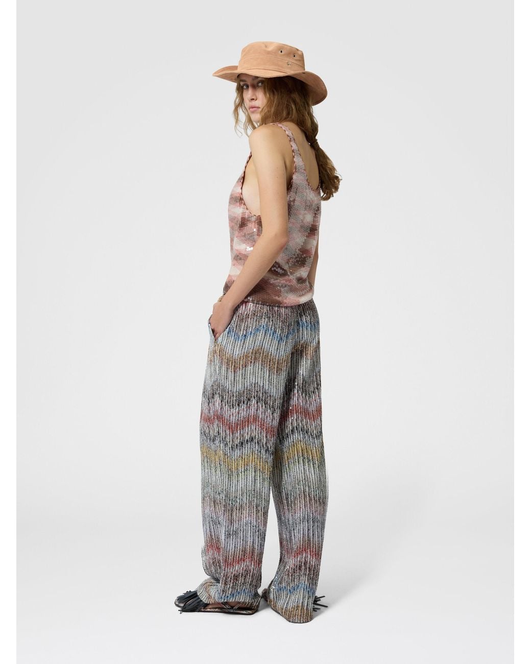 Missoni Gray Relaxed-Fit Trousers With Pleats