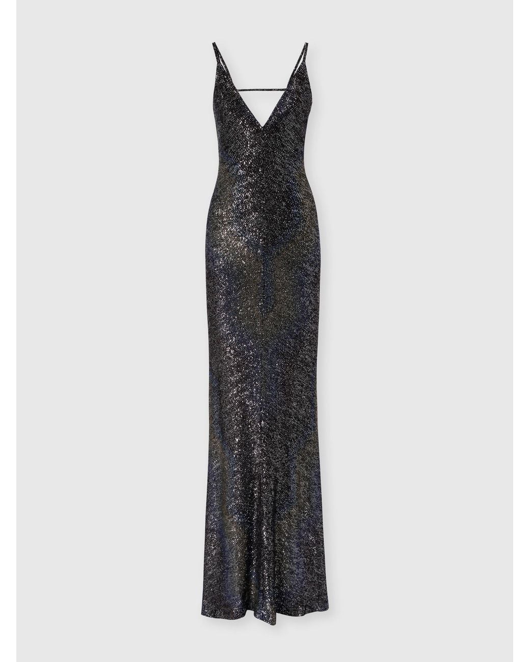 Missoni White Long Dégradé Knit Dress With Sequins