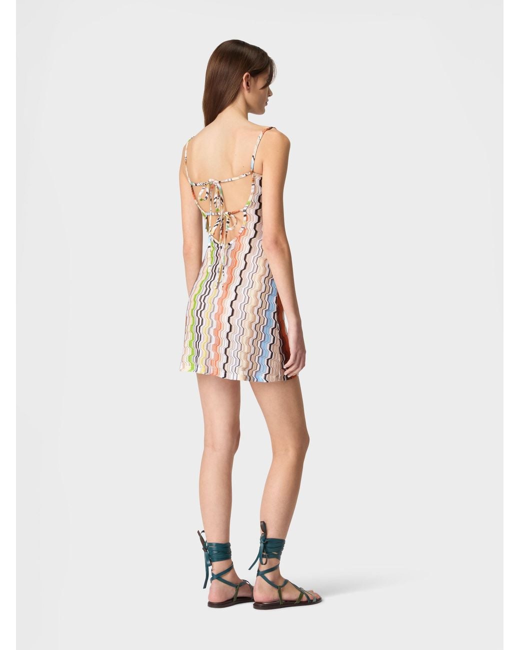 Missoni White Short Viscose Cover-Up With Greek Motif