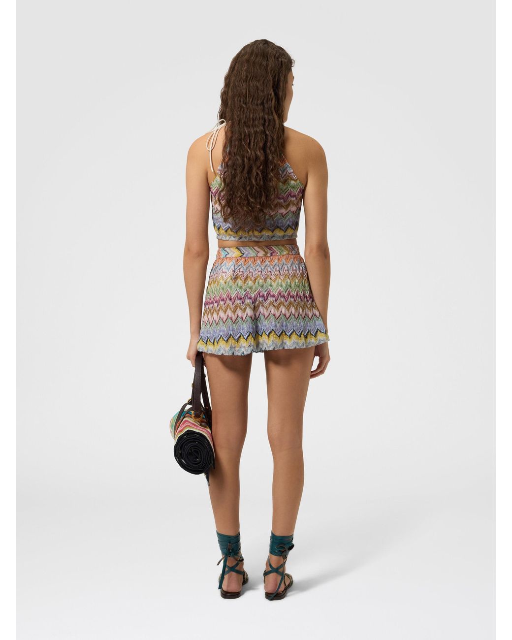 Missoni White Viscose Lamé Top With Thin Straps