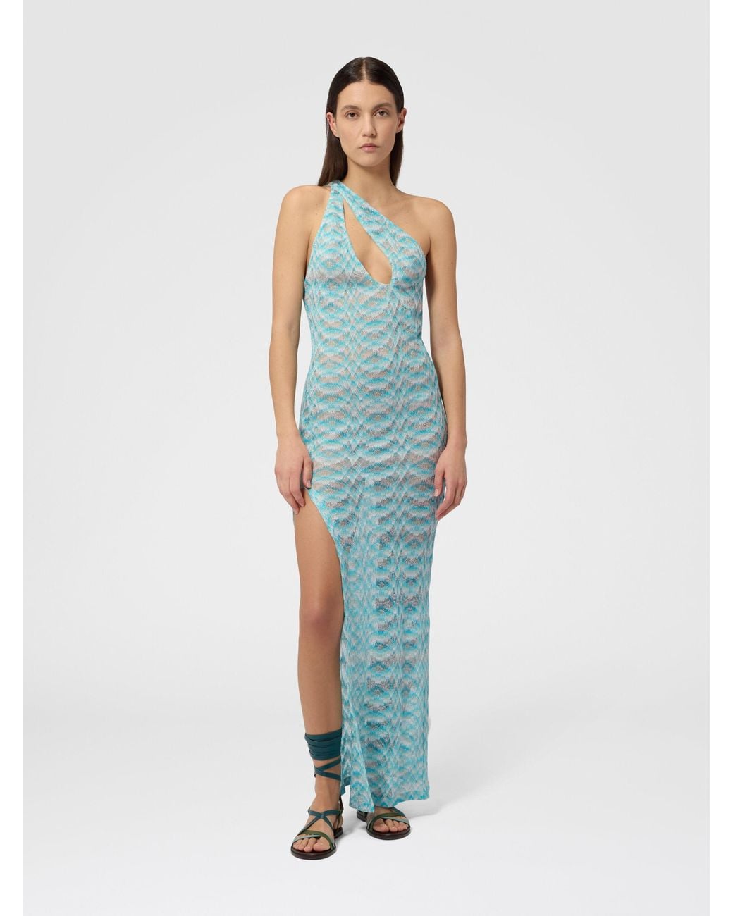 Missoni Blue Asymmetric Cover-Up Dress